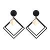 Fashion Geometry Square Presentation Earring Metal Rhombus Pendant Eardrop Women Jewelry Gift