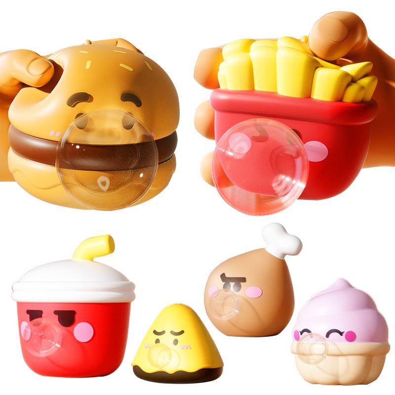 Cartoon Food Spitting Bubbles Squishy Toy Squeeze Stress Relief Sensory Fidget Toy Cute Design For Office Hom Decompression