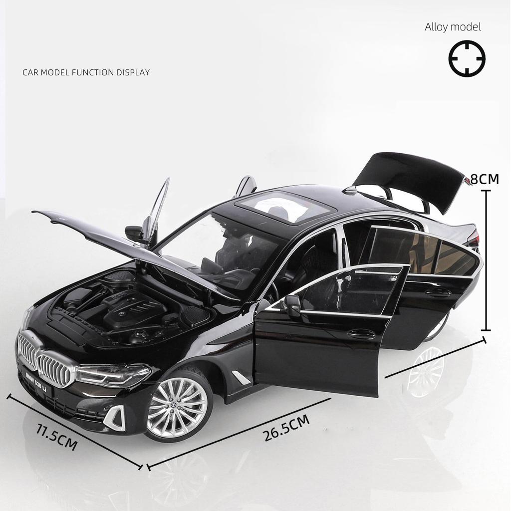 1/18 BMW 530 Li Alloy Miniature Car Model Diecast Metal Static Scale Model Car Collection Children Birthday Toy Car Vehicles