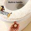 Copriwater Migliorato Design con Cerniera Facile Installazione Impermeabile Tessuto Peluche Morbido Motivi Animali Vestibilità Elastica Copriwater