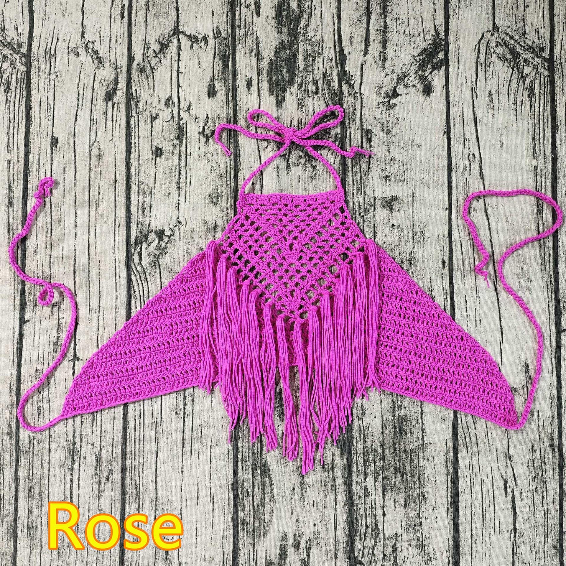 

Европейский и американский купальник кроп-топ бикини ручной работы крючком для женщин Small