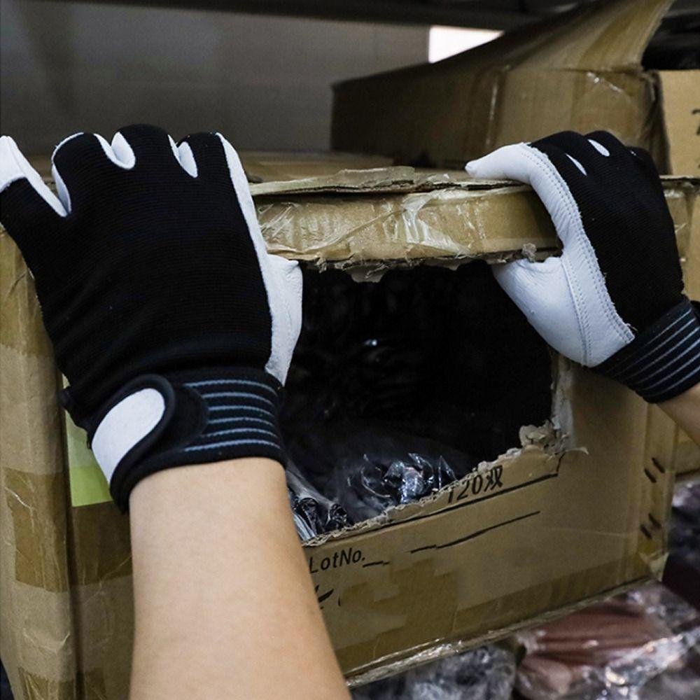 Thickened Leather Work Gloves Wear-Resistant Safety Gloves Practical Industrial Gloves Garden Work
