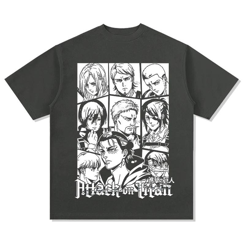 Attack on Titan Japanese Anime Cotton Tshirt Summer Men and Women Anime Enthusiasts Retro Comfortable Fashion Streetwear Shirt
