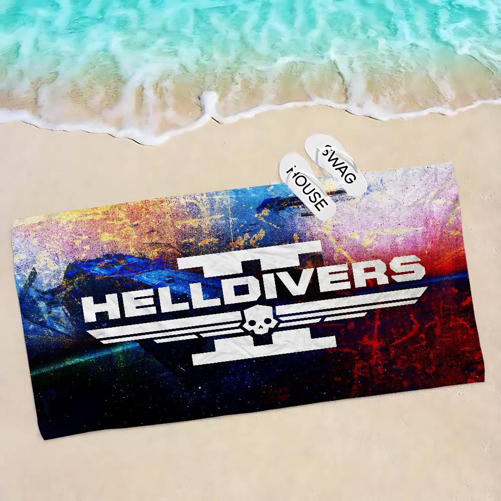 Video Game H-Helldivers Microfiber Printed Beach Towel Mountain Climbing Yoga Beach Swimming Running Absorbent Soft Towel
