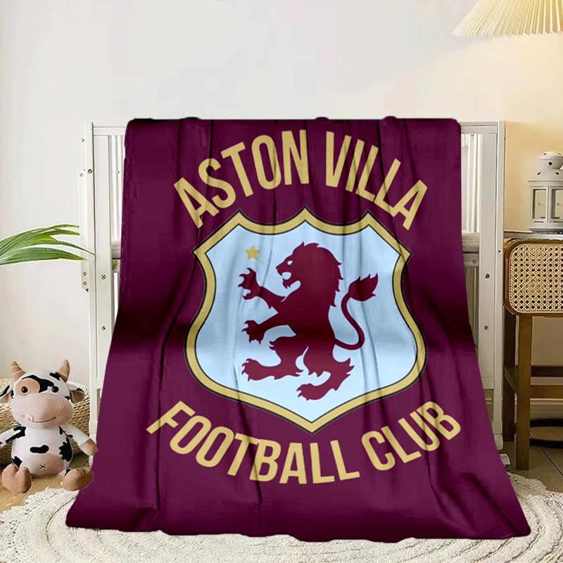 Football Club Emblem Lion Blanket Flannel Blanket for Bed, Sofa, Camping, Hiking, Picnic Essentials, Gift for Family Fan Gifts