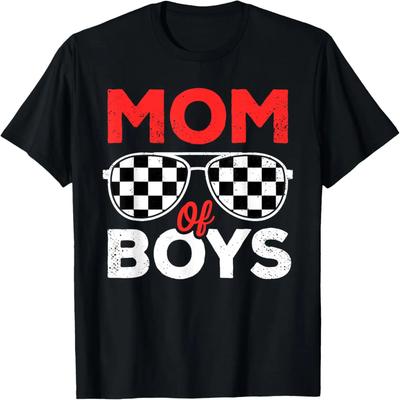 Mutter von Jungen Muttertag Rennwagen Kariert Mutter von Jungen T-Shirt