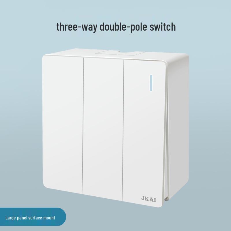 Surface-Mounted Integrated Switch Panel: One-Gang Single-Control, Two-Gang Double-Control, Wall Light Switch with Five Holes.