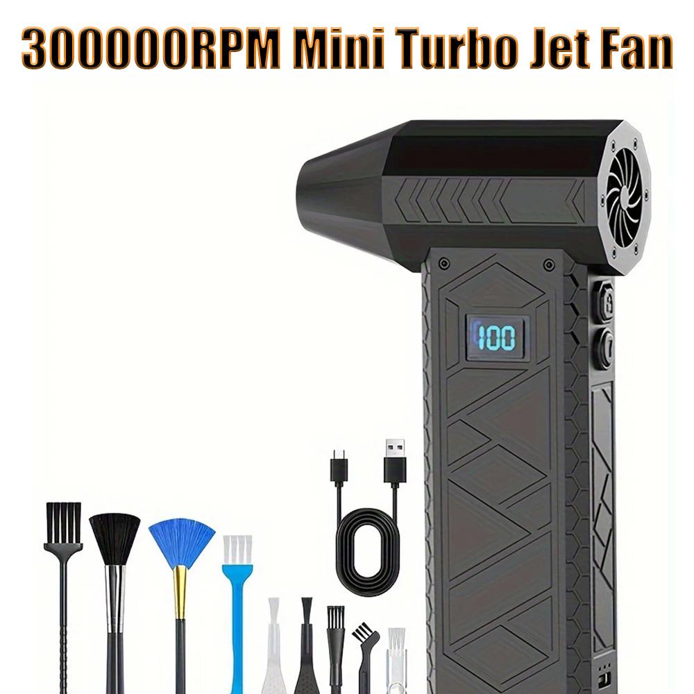 2026 New and Power 300000RPM Mini Turbo Jet Fan Fast Charging Strong Wind Brushless Air Blower Violent Fan for Car/computer Cleaning