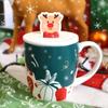 Festive Cartoon Ceramic Mug with Lid