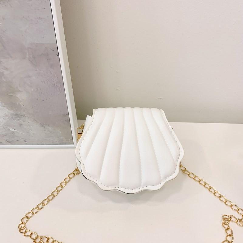 Exquisite Shell Cute Mini Childrens Shoulder Bag With Chain Casual Style