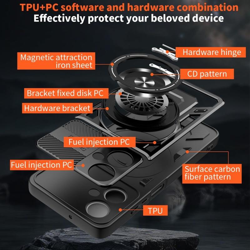 Luxus Magsafe Magnetische Kabellose Lade Panzerhülle Für Motorola G54 Militärischer Fingerringhalter Schutzhülle