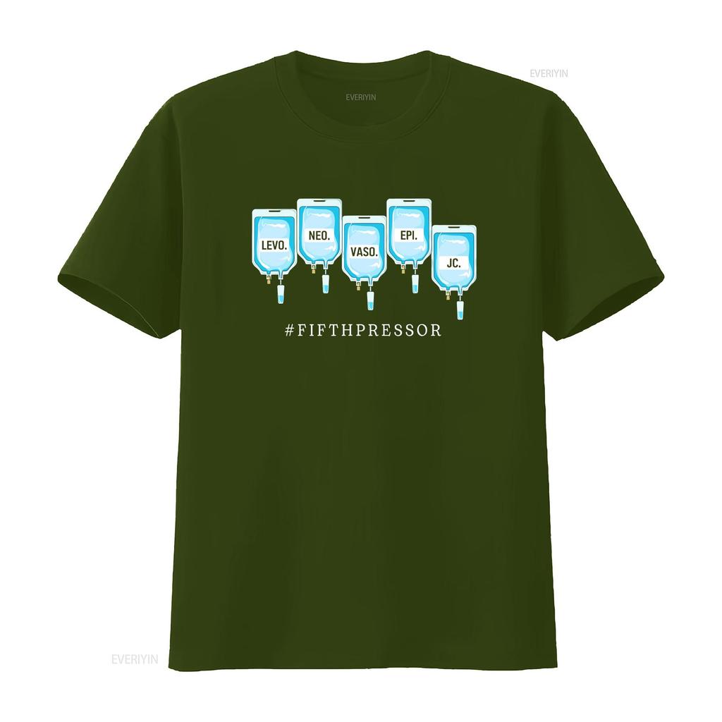 Quinta T-shirt Vasopressore Terapia Intensiva CRNA Medico Terapia Intensiva Per Infermiere vintage Lavata Casual Unisex grafica Traspirante Elastica