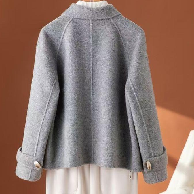 

2025 Korean Fashion Woolen Double-Sided Winter Coat with Horn Button for Petite Women S (80-95 jin)