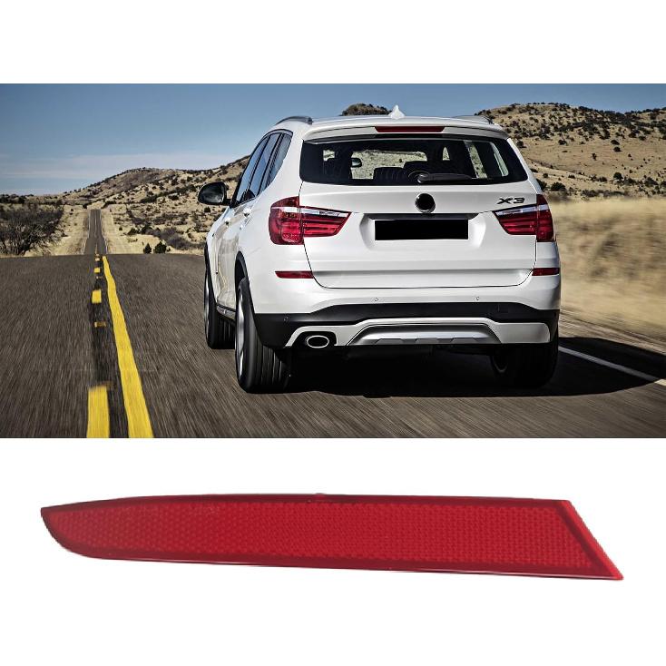 2Pcs Rear Bumper Reflector 63147857003 + 63147857004 Left Right Red Trim Compatible with BMW X3 2016-2019 Left