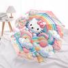 1pc Hello Kitty Clouds Automatic Opening Folding Umbrella - Portable 3-Fold Design with Iron Frame, Perfect for Outdoor Use, Festive Gifts, Fans, Trav