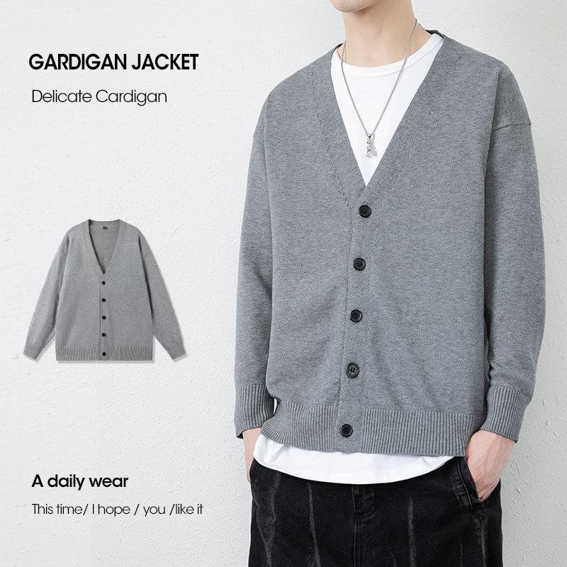 

2025 Новый Осень И Зима Свободный И Модный Кардиган Куртка Мужской Свитер Осенняя Модная Брендовая Куртка Одежда 3XL серый