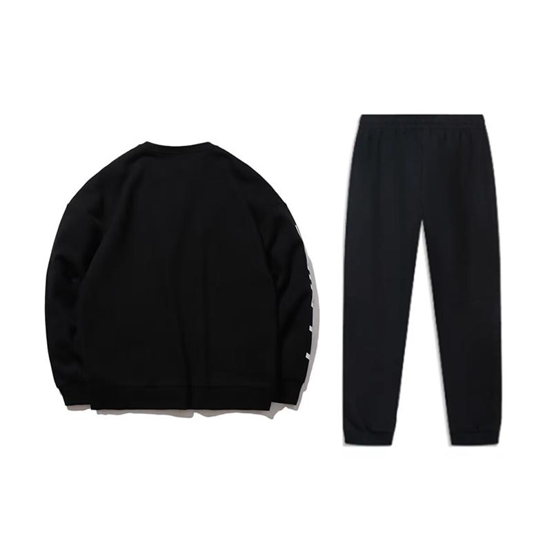 Li Ning Letter Print Fashion Trendy Fleece Warm Comfortable Versatile Crew Neck Pullover Long Sleeve Sweatshirt Casual Sports Suit AWDTE67-2-YYK81-1