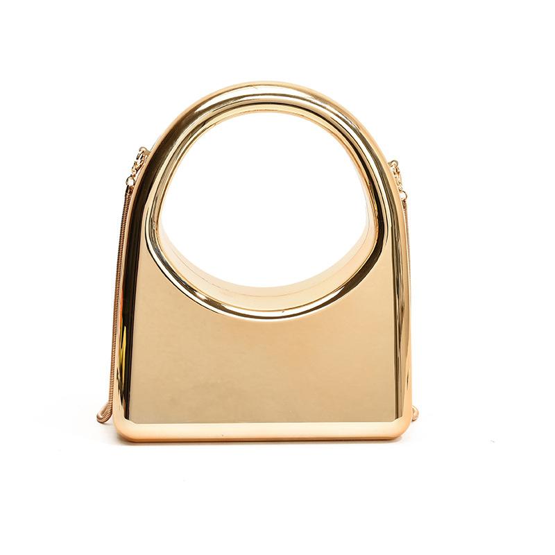 

Luxury Gold Party Evening Bag For Women Round Handle Clutch Bag Handbag Purse Chain Shoulder Crossbody Bag Silver Lipstick Pouch