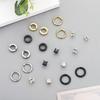 1 Pair Stainless Steel Magnetic Non-piercing CZ Stud Earrings Unisex Punk Hoop Earring Ear Clips For Men Women