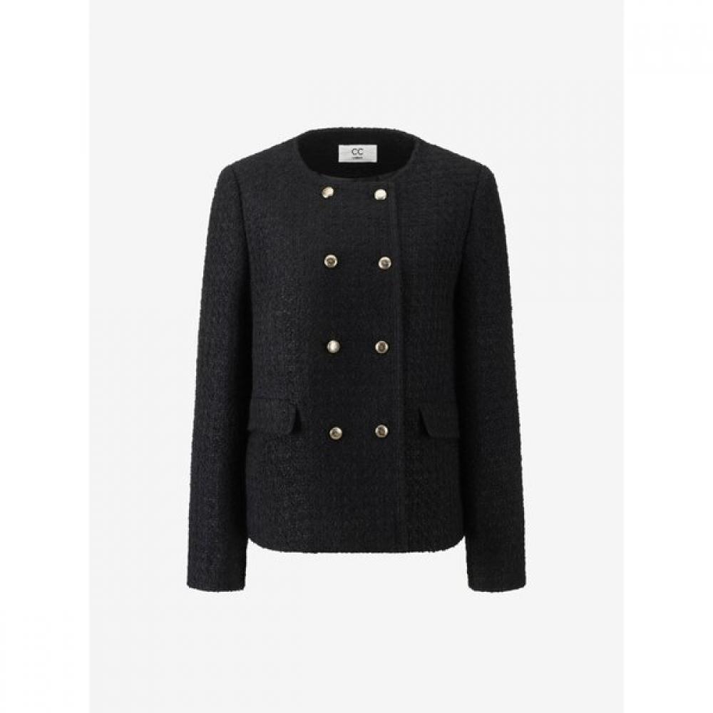 Cc Collect Gold Button Tweed Jacket C261msf001c