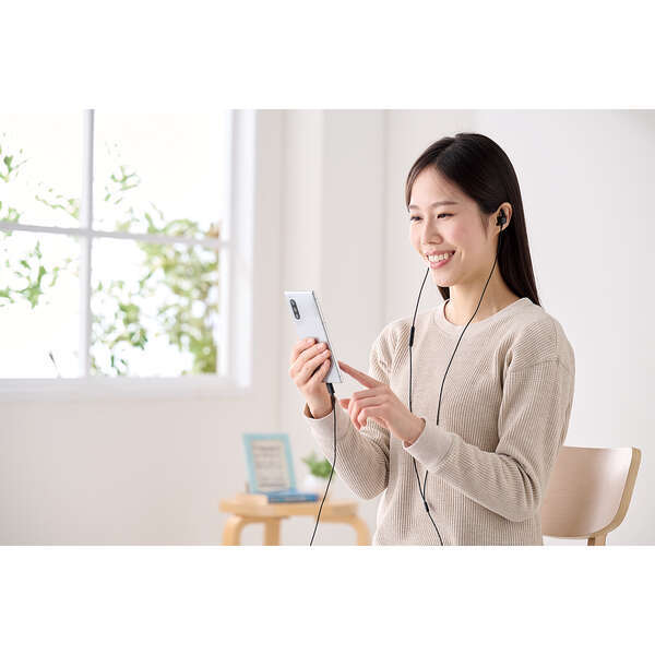 ELECOM Stereo headphones with microphone and ear USB digital for audio and arms, Type-C connection, type, lag-free video EHP-DF12CMBK