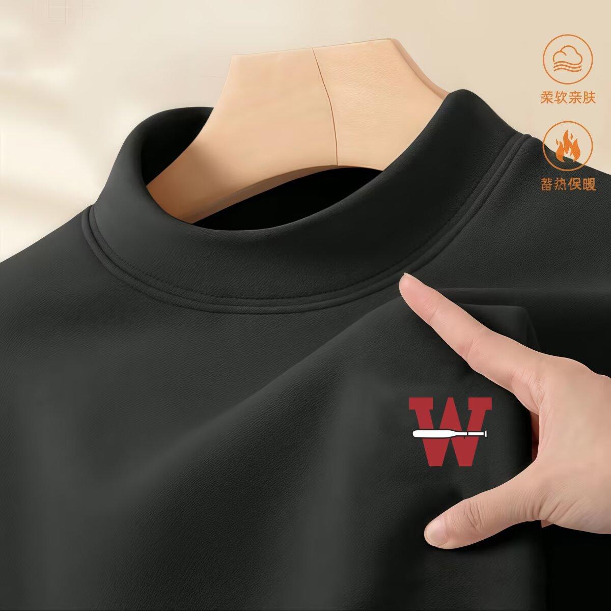 

Black Fashion German Velvet Long-Sleeved Men S Autumn And Winter Slim-Fitting T-Shirt Retro Printing Niche Design 4XL темно-сірий