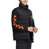 Adidas Neo FW22 Utility Down Vest With Stripe Print And Zipper Unisex Outerwear Black HN4776