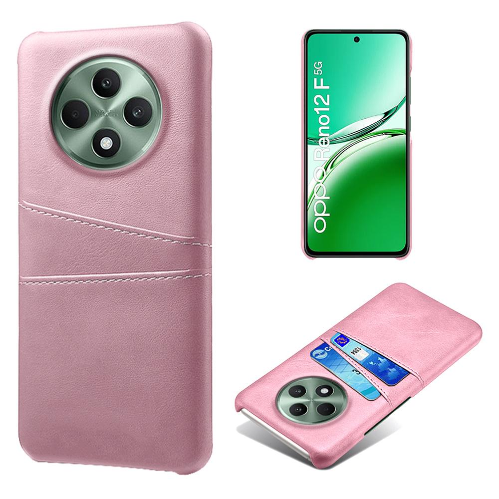 For Oppo Reno12 F 5G Case Dual Card Slots PU Leather + Hard PC Phone Cover