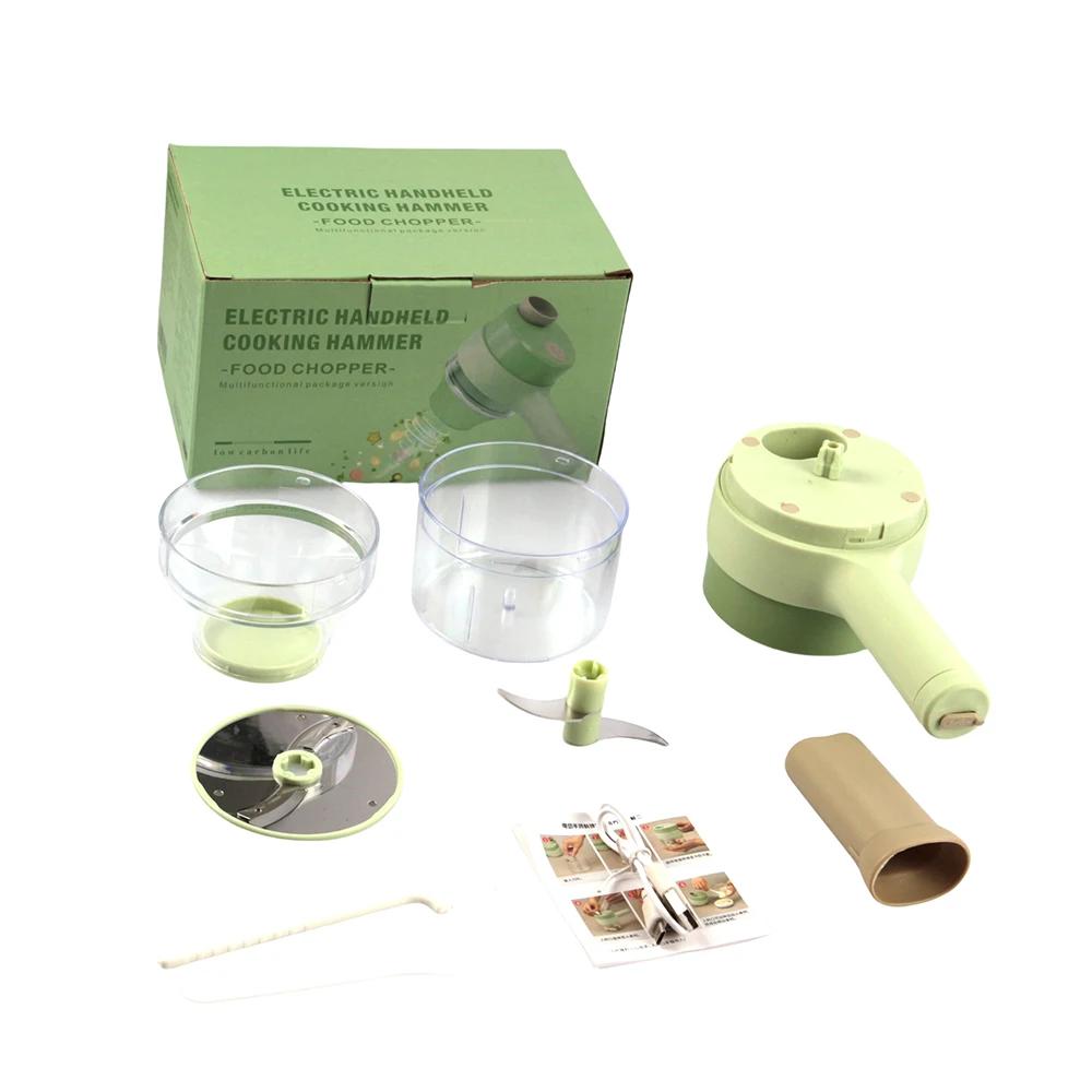 Robot de Bucătărie Electric 4 în 1 Tăietor de Legume Mărunțitor de Usturoi Măcinător Wireless Blender de Mână Feliator Automat Accesorii de Bucătărie