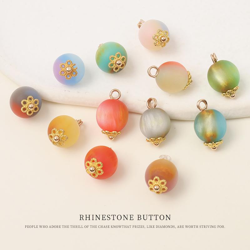 5pcs Flower Tray Gradually Change Color Buttons Chinese Style Tang Style Cheongsam Hanfu Button Shirt Cardigan Sweater Round Bead Buttons