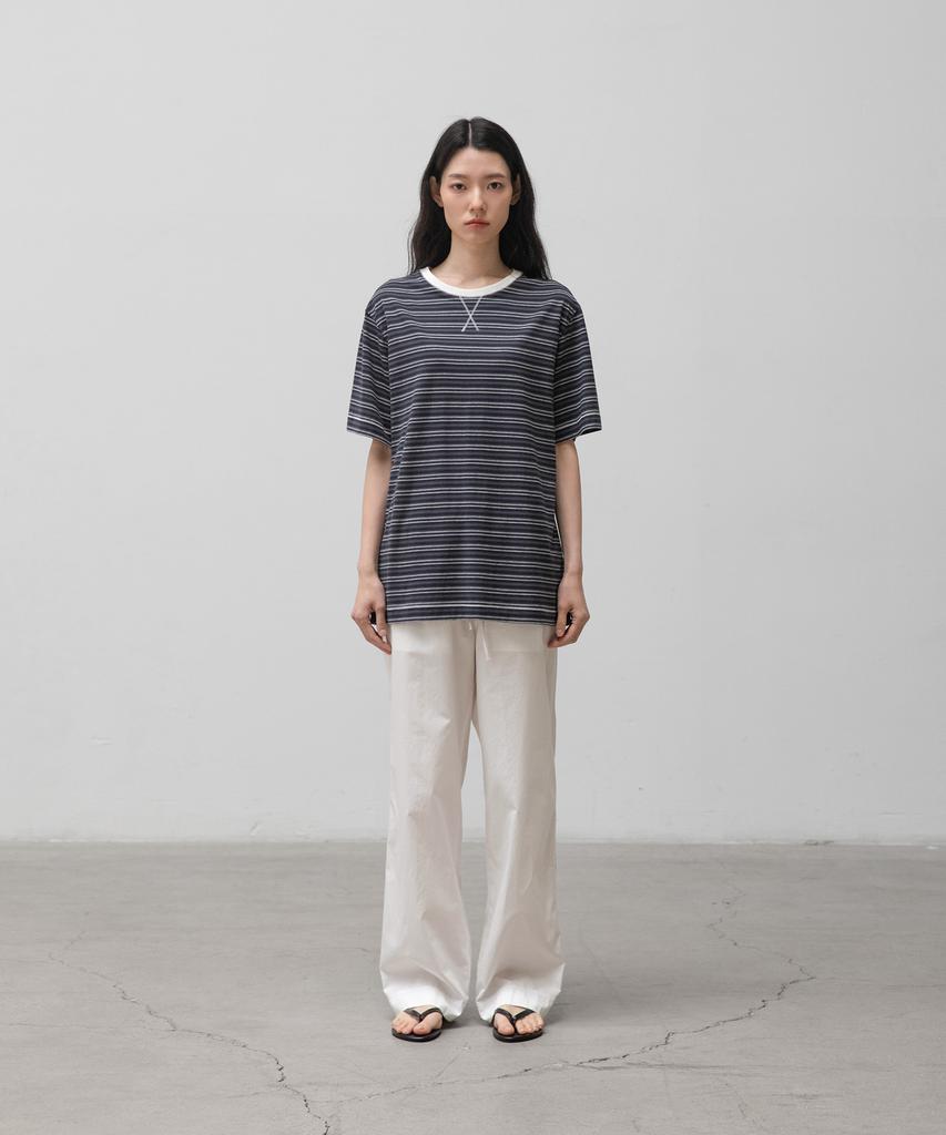 ANOTHER OFFICE WOMEN W. Gusset Stripe Tee (Navy)