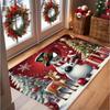 3D Weihnachtsmann späht an der Tür Fußmatte Innen- und Außenfußmatte Feiertagsdekoration Teppich Geeignet für Weihnachtsfußmatten
