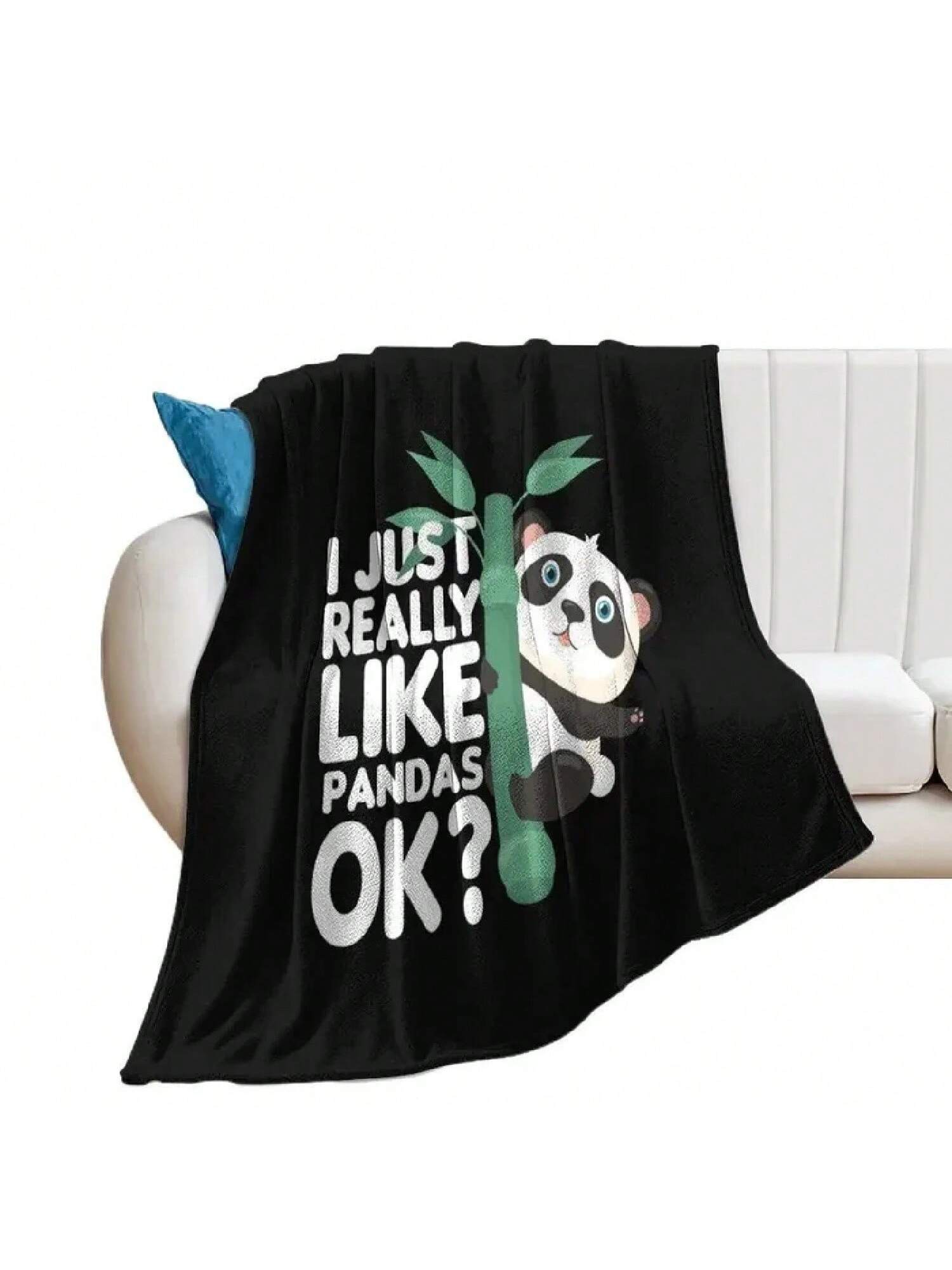 JHB55I Just Really Like Pandas, OK_ T-Shirt Throw Blanket Flannel Fabric Sofa Weighted Blankets Decorative Sofa Funny Gift BJKm! S разноцветный