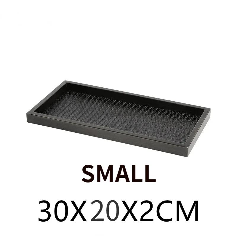 Rectangular Solid Wood Pallet Black Beige Leather Tray Home Soft Decoration Aroma Storage Tray Living Room Entryway Organizer