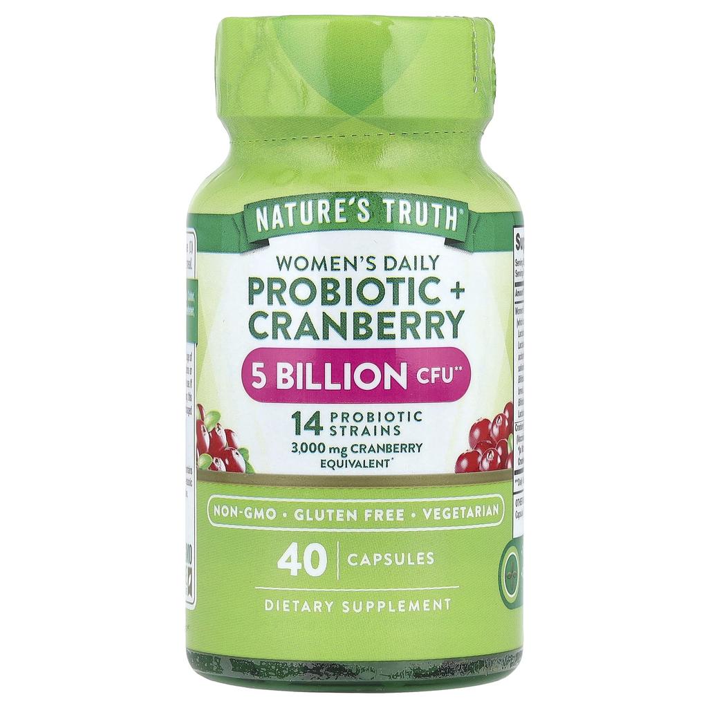 Nature's Truth Women's Probiotic + Cranberry, 40 Veggie Caps