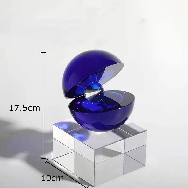 Creative Spherical Geometry Ornaments Crystal Ball Stacking Crafts Desk Decoration Abstract Artwork Statue Room Aesthetic Decor