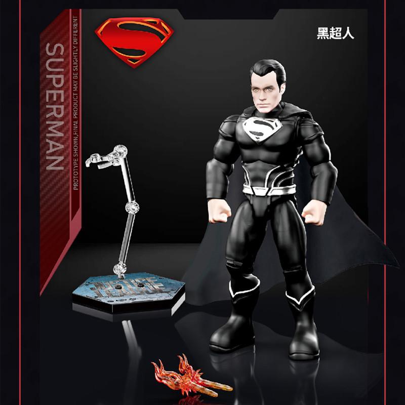 non-toxic 1/6Pcs DC Justice League Blind box toy 7cm Batman Superman Aquaman The Flash Action Figure Building block assembly Kids Gifts