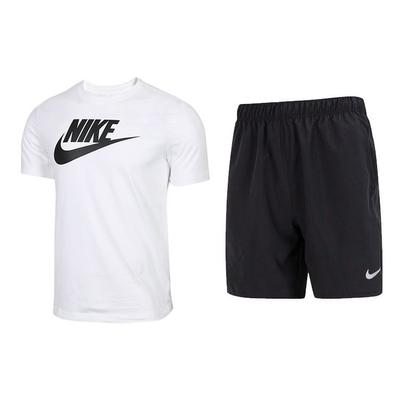 Crew Neck Casual Short Sleeve T-Shirt Loose Shorts Sports Set Men Sports Set AR5005-101+DV9345-010