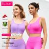 Lycra Front Zip Women's High Impact Sports Bra - Shockproof, Integrated Cups, Summer Yoga Wear Vest