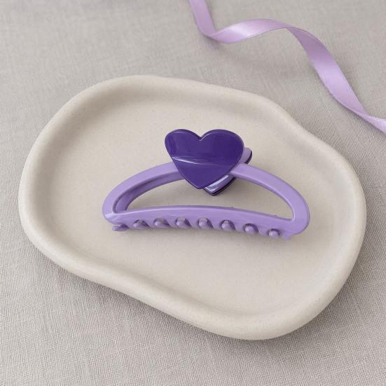 Hair Claw Heart Design Hair Clip for Women Stable Grip Back Head Hair