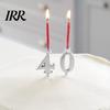 Silberne Kerzenhalter 10 Stück Wiederverwendbares Zahlen Geburtstag Halter Set 0-9 Nummerierte Kuchen Anpassbare Topper Metall Digital für Kuchen