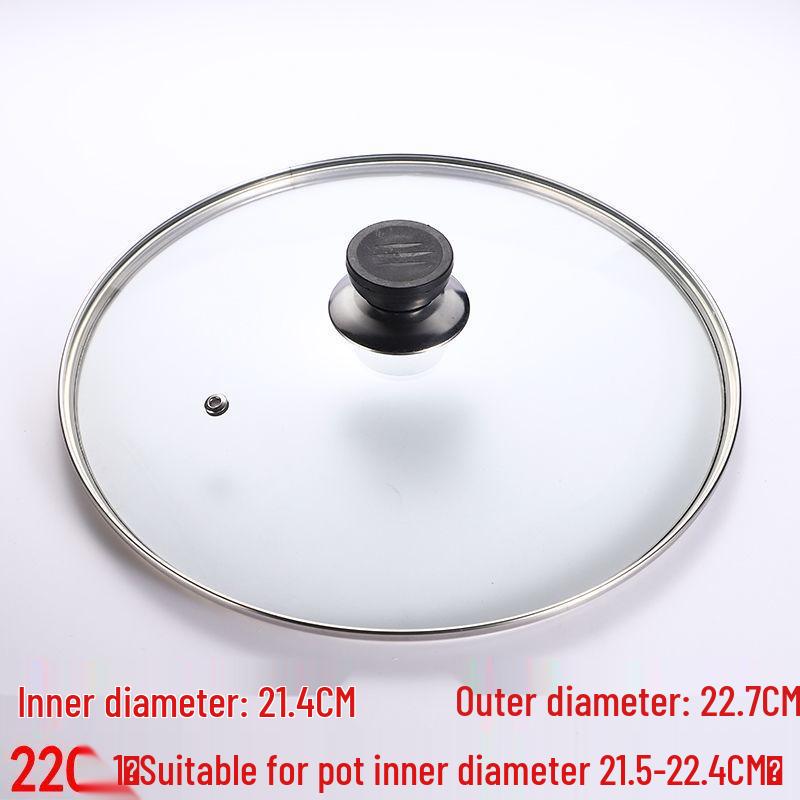 Tempered Glass Explosion-Proof Universal Pot Lid with G-Type Stainless Steel Inner Ring