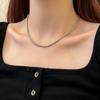 Vintage Grey-Pearl Beads Clavicle Chain Necklace for Women Fashion Elegant Geometric Layered Necklace Jewelry Accessories