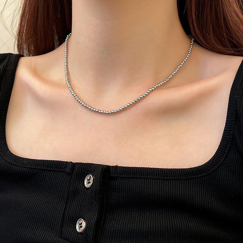 

Vintage Grey-Pearl Beads Clavicle Chain Necklace for Women Fashion Elegant Geometric Layered Necklace Jewelry Accessories
