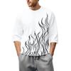Men'S Round Neck Three-Quarters Sleeve Top Casual Fashion T-Shirt