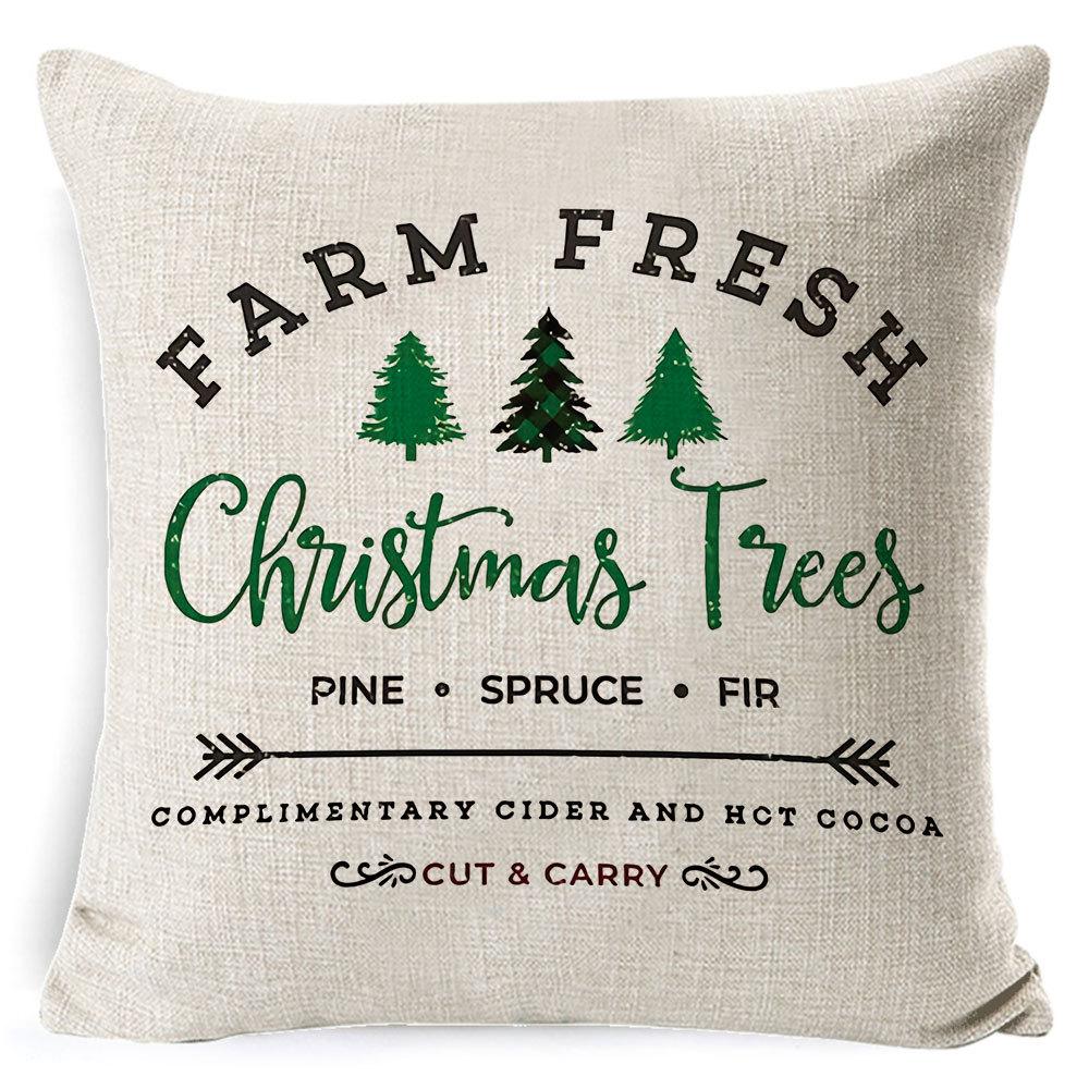 Christmas Celebration Pillow Elk Snowman Festive Cushion Cover Red Sofa Back Cushion Pillow Cover