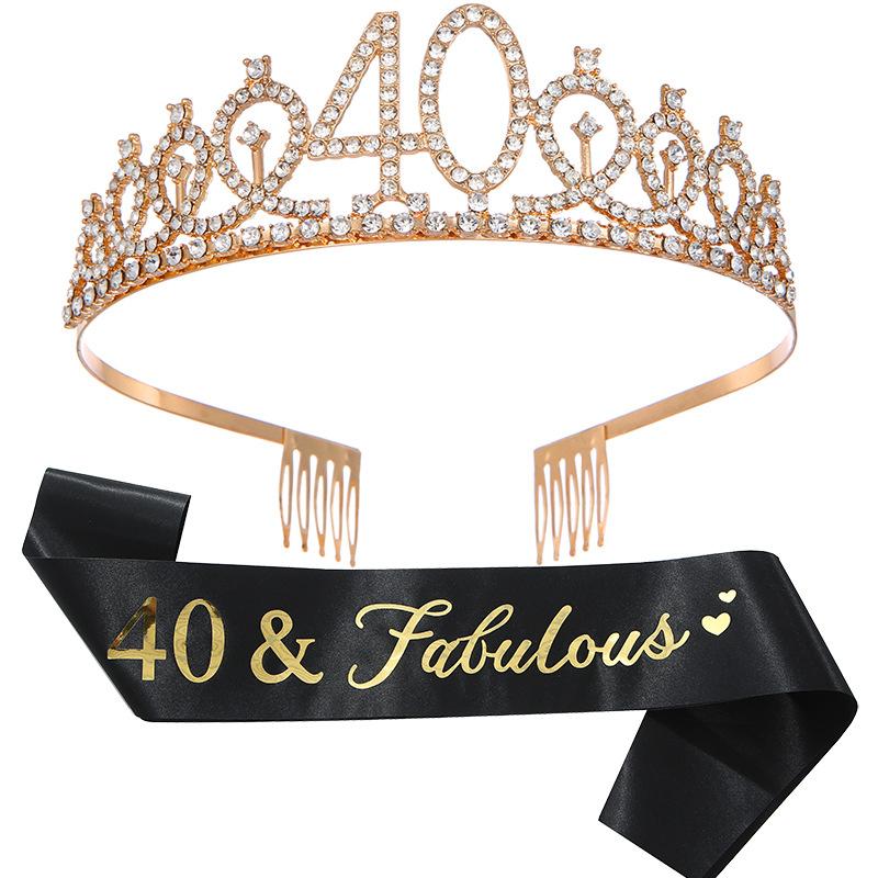 Europäische und Amerikanische Mode Legierung Digitale Krone Stirnband Digitaler Geburtstag Schultergurt Set Geburtstagsparty Ball Kopfschmuck für Mädchen