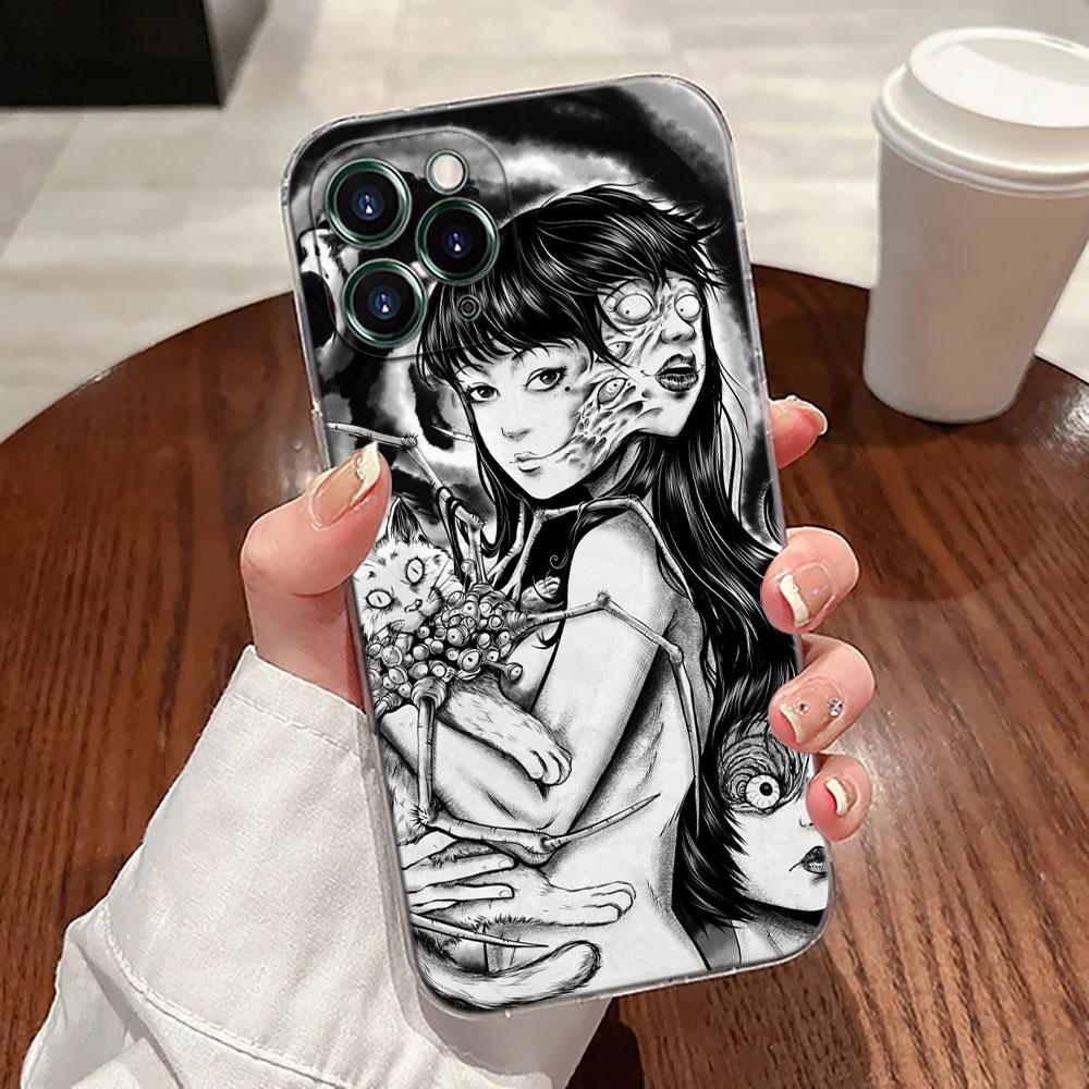 Horror Comic T-Tomies-Junjis Ito Manga Transparent Case For Apple iPhone 17 16 15 14 13 12 11 Pro Max Plus 16E 17Air Phone Cover