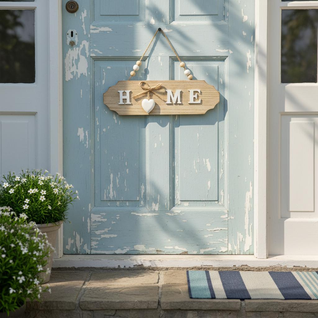 Wooden-Door Sign With Bowknot Design Home Decoration Plaque For Indoor And Outdoor Use