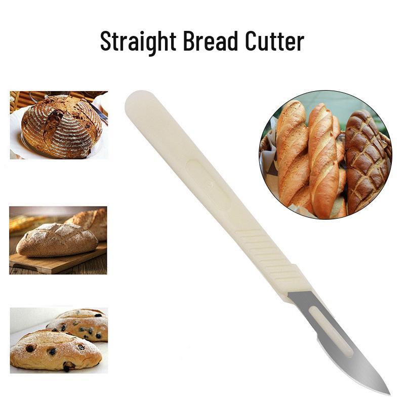 

Нож для надрезов хлеба из нержавеющей стали 304 с деревянной ручкой - Изогнутый нож для теста для ремесленных багетов